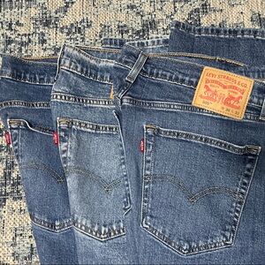 Levi's Men's Classic Indigo Straight Jeans 505s size 36x32  3 pair